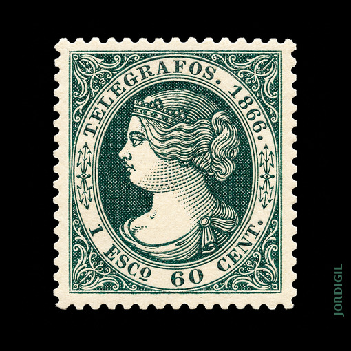 Telegrafos España · Edifil 15 · 1866 · 20 €