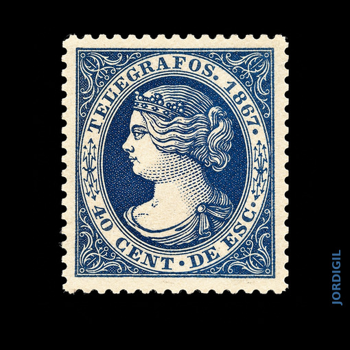 Telégrafos España · Edifil 18 · 1867 · 20 €
