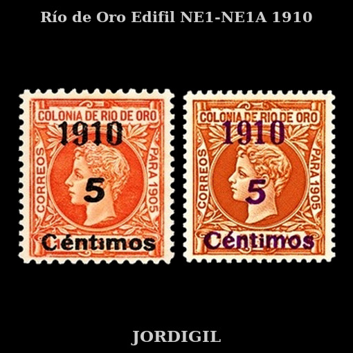 Rio de Oro 1910 Edifil NE1-NE1A