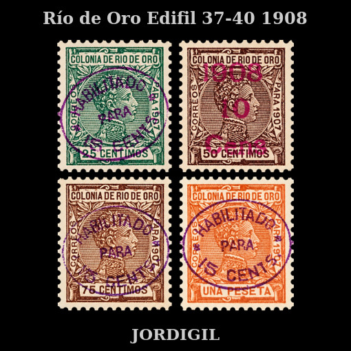 Rio de Oro 1908 Edifil 37-40