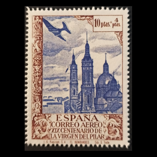Edifil 913 XIX Centenario de la venida de la Virgen del Pilar a Zaragoza 1940 Edifil 913