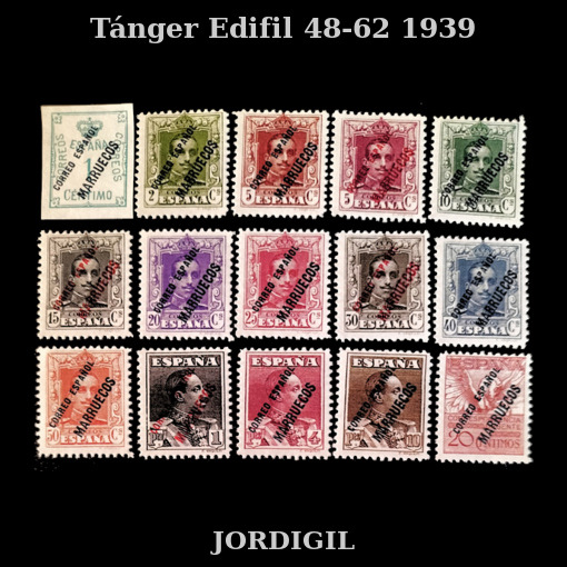 Tánger · 1940-1945 · Edifil 48-62 · 190 €