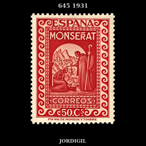 España IX Centenario Fundacion Monasterio Montserrat · 1931 · Edifil 649 · 15 €