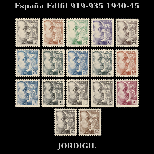España 1940 Edifil 919-935-45